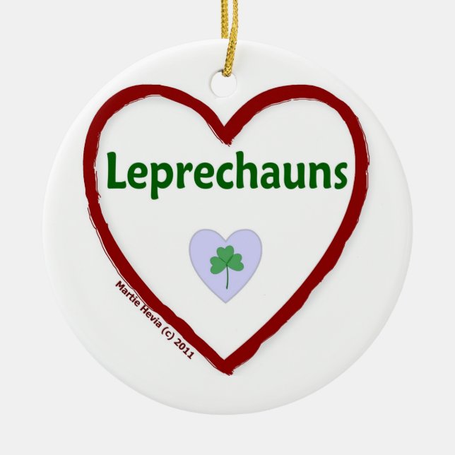 Love Leprechauns Ceramic Ornament (Front)