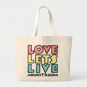 Love Lets Live (Alternate) / Abort73.com Large Tote Bag