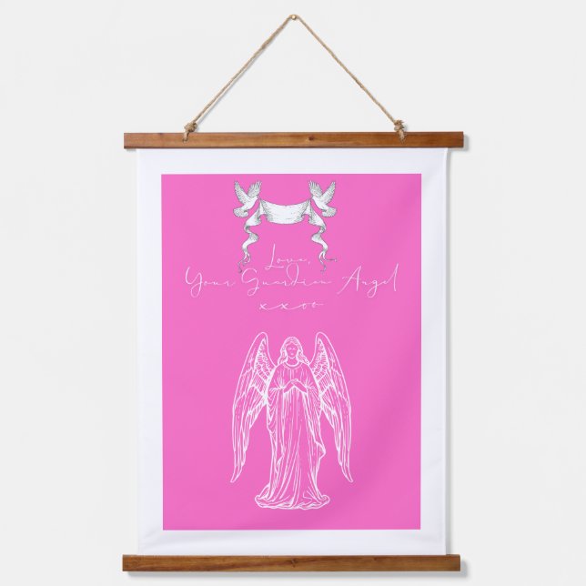 Love Letter Design - Love, Your Guardian Angelxxoo Hanging Tapestry (Front)