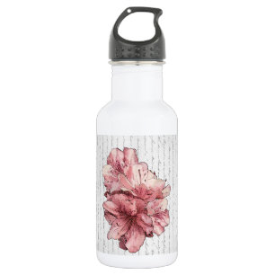 Love Letter Pink Illustrated Flower Customise Name 532 Ml Water Bottle