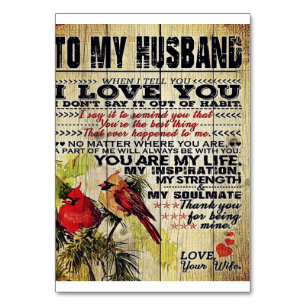 Love Letter To Husband   Special Gift For Man   Table Number