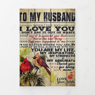 Love Letter To Husband Special Gift For Man Tri-Fold Announcement