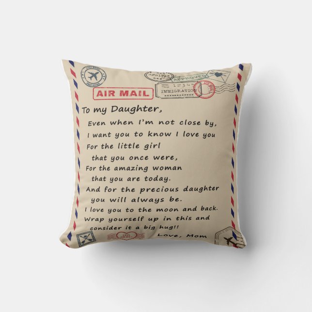 Love Letter To My Daughter From Mum Birthday Gift Cushion (Front)