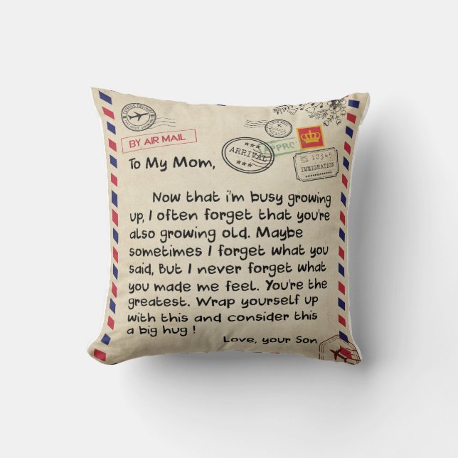 Love Letter To My Mum From Son Mother's Day Gift Cushion (Front)