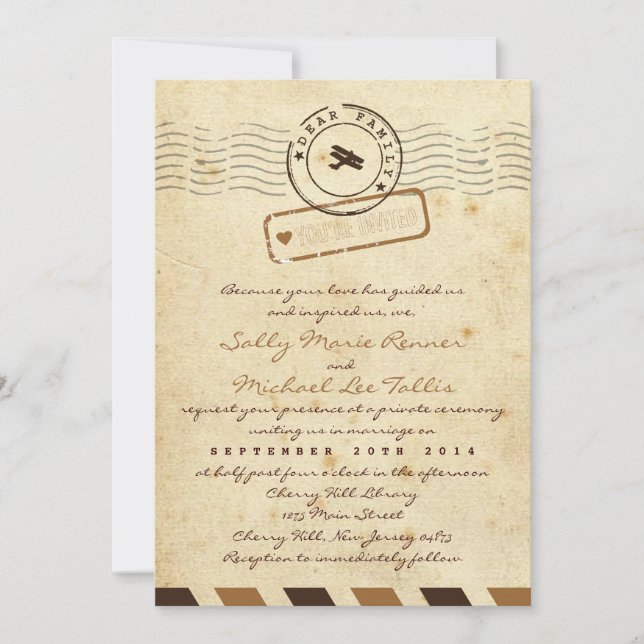 Love Letter Wedding Invitation (Front)