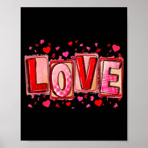 Love Lettering Leopard Day Pink Valentine s Humor Poster