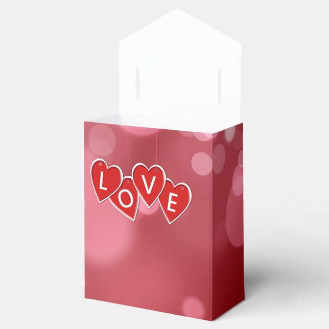 Love Lettering Red Hearts Favour Box (Opened)