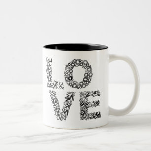 Love Letters-Black Two-Tone Coffee Mug