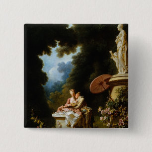 Love Letters by Jean Honore Fragonard 15 Cm Square Badge