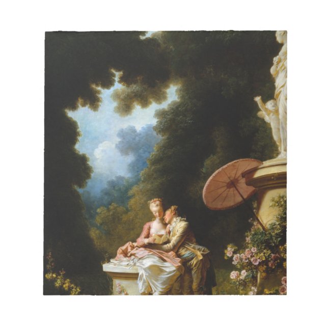 Love Letters by Jean Honore Fragonard Notepad (Front)