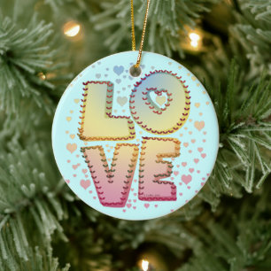 Love Letters Ceramic Tree Decoration
