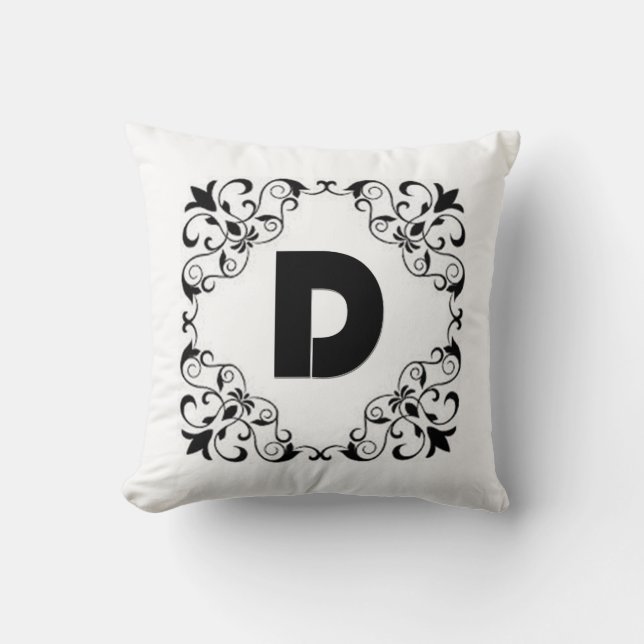Love Letters "D" Throw Pillow (Front)