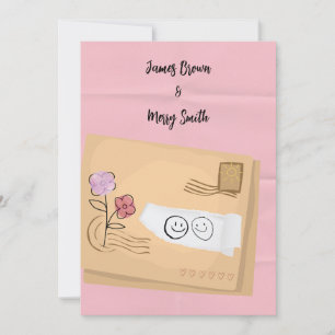Love Letters & Dance Beats wedding Invitation