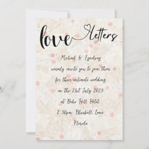 Love Letters Handwritten Vintage Charm Wedding Invitation