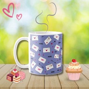 Love letters, hearts arrows and xoxo coffee mug