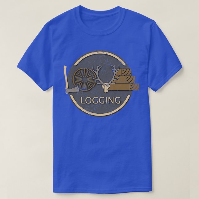 LOVE Letters Logging Logger Axe Wood Logging Truck T-Shirt (Design Front)