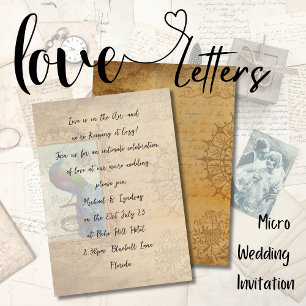 Love Letters MICRO WEDDING Handwritten Peacock Invitation