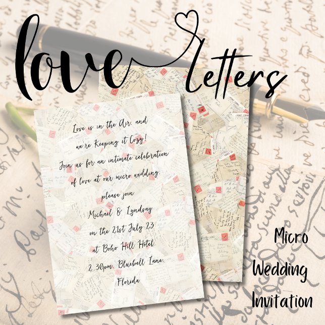 Love Letters MICRO WEDDING Handwritten Romance Invitation (Creator Uploaded)