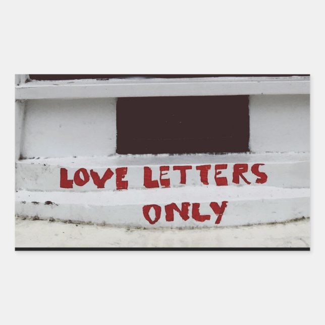 Love Letters Only mail slot Rectangular Sticker (Front)