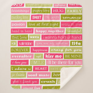 Love Letters  Sherpa Blanket