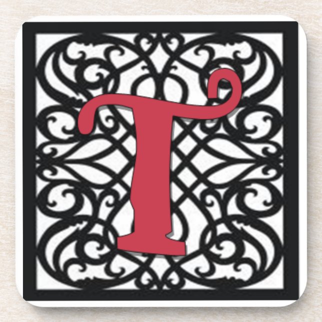 Love Letters "T"  Coaster (Front)