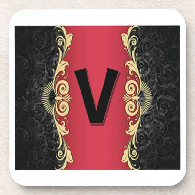 Love Letters "V"  Coaster (Front)
