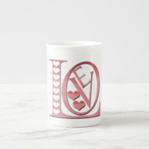 Love Letters With Hearts by Shirley Taylor Bone China Mug