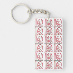 Love Letters With Hearts by Shirley Taylor Key Ring