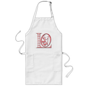 Love Letters With Hearts by Shirley Taylor Long Apron