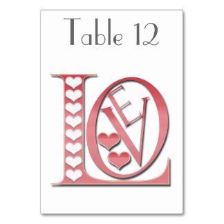 Love Letters With Hearts by Shirley Taylor Table Number