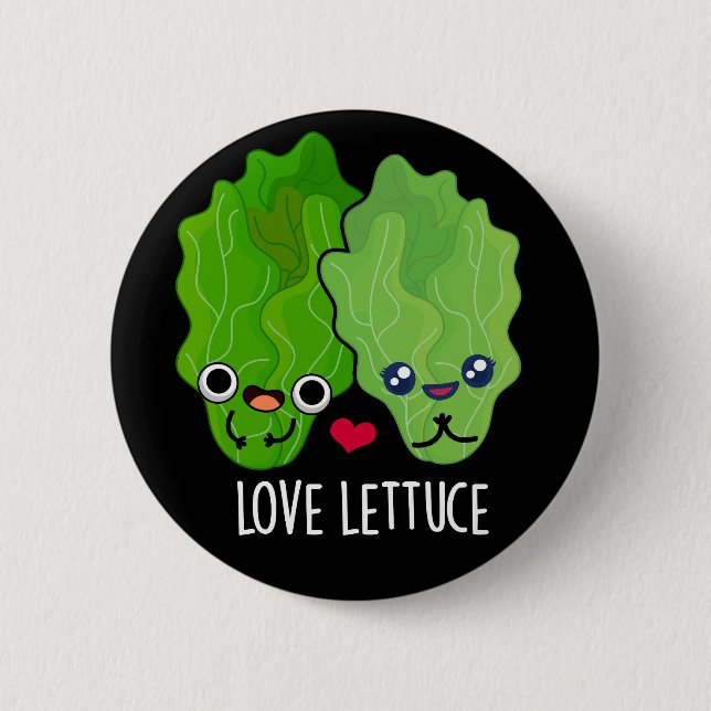 Love Lettuce Funny Veggie Pun  6 Cm Round Badge (Front)