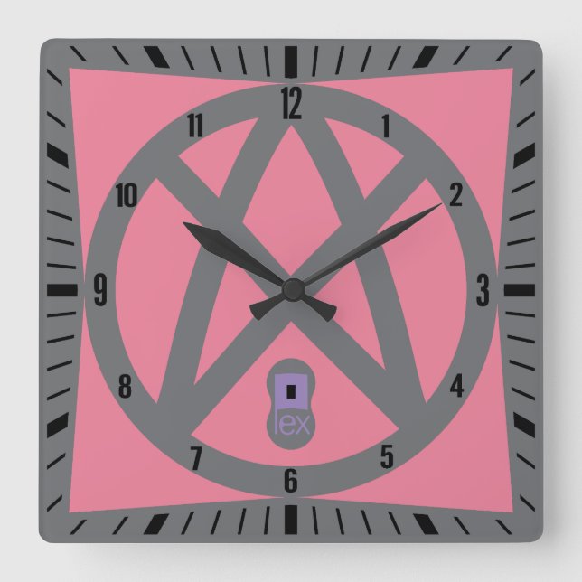 LOVE ?LEX PSTAN BY MASANSER PIXELAT SQUARE WALL CLOCK (Front)