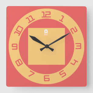 LOVE LEX REDREEN BY MASANSER SQUARE WALL CLOCK