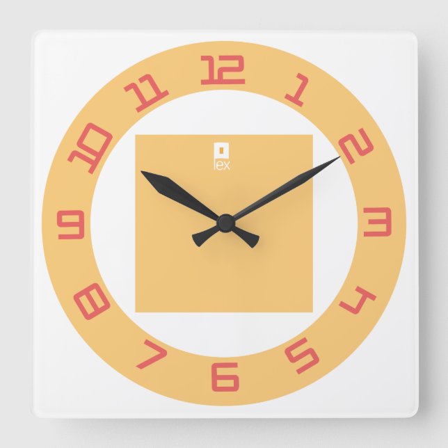 LOVE LEX REDREEN BY MASANSER SQUARE WALL CLOCK (Front)