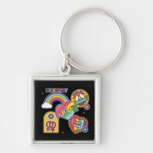 Love. LGBT+Pride. Pride day. Rainbow love. Key Ring