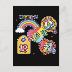 Love. LGBT+Pride. Pride day. Rainbow love. Postcard