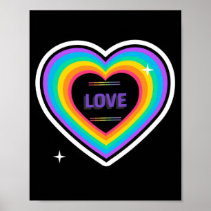 LOVE. LGBT+Pride. Rainbow heart love. Poster