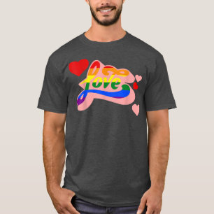 Love LGBT-Q Retro Rainbow Flag Gay Pride Ally Equa T-Shirt