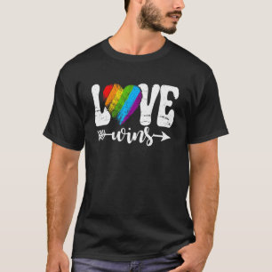 Love LGBTQ Wins LGBT Rainbow Flag Gay Pride Month T-Shirt
