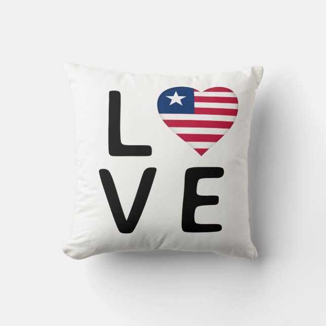 Love - Liberia Flag Cushion (Front)