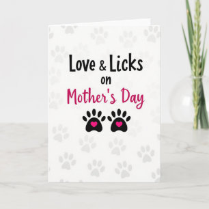 Love Licks Mothers Day Paw Prints Card