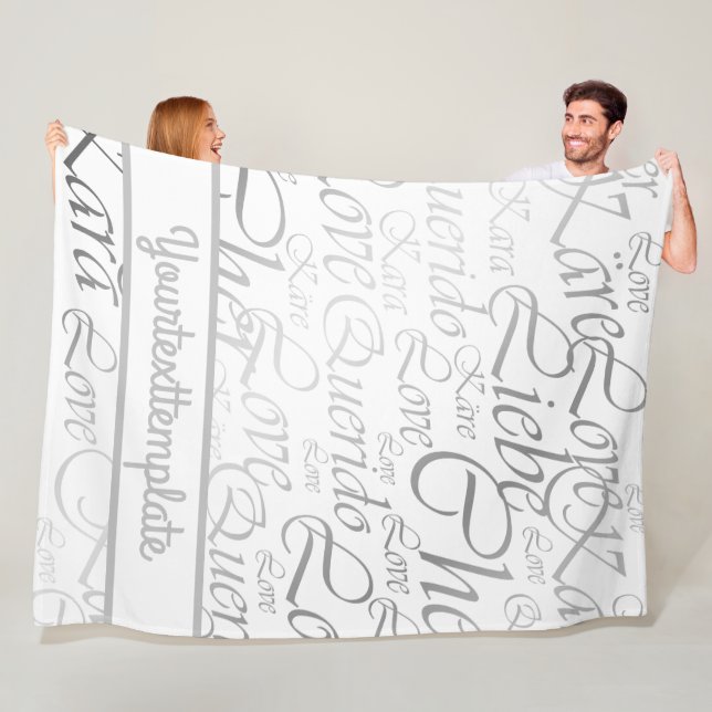Love,liebe,kara,cher,käre,querido,text,rose,festiv Fleece Blanket (In Situ)