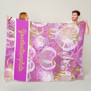 Love,liebe,kara,cher,käre,querido,text,rose,festiv Fleece Blanket