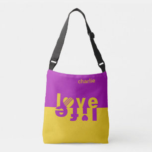 Love / Life custom monogram tote bags
