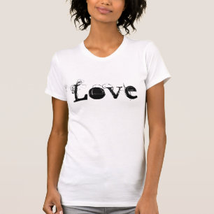 Love Life In Vintage White Black And Purple T-Shirt