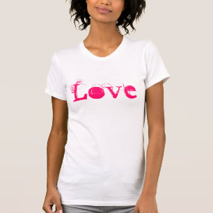 Love Life In Vintage White Pink And Green T-Shirt