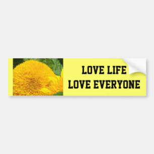 Love Life Love Everyone bumper stickers Sunflowers