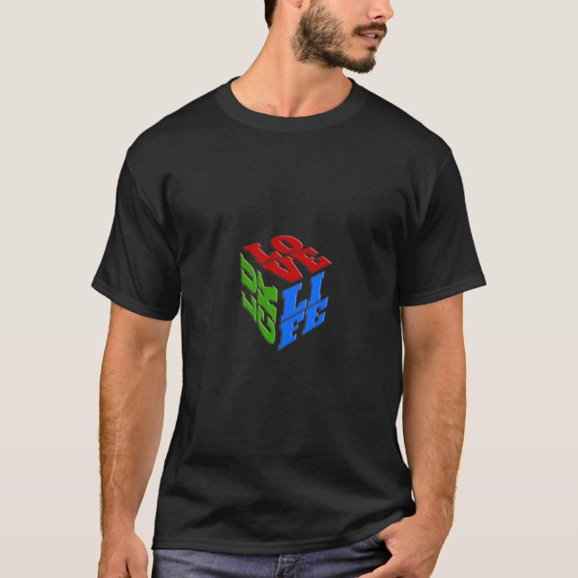 Love Life Luck Cube  Wishes All The Best You Love  T-Shirt (Front)