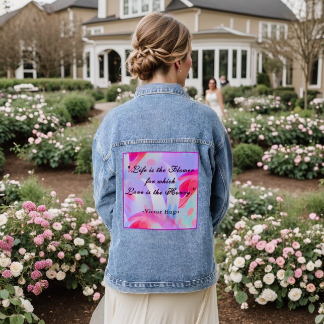 Love & Life Quote Colourful Demin Jacket (Wedding Back)