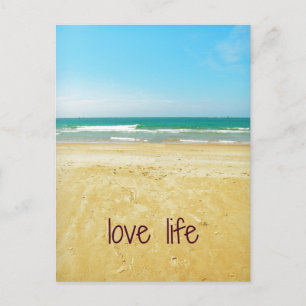Love Life Quote with Beach Scene Postcard
